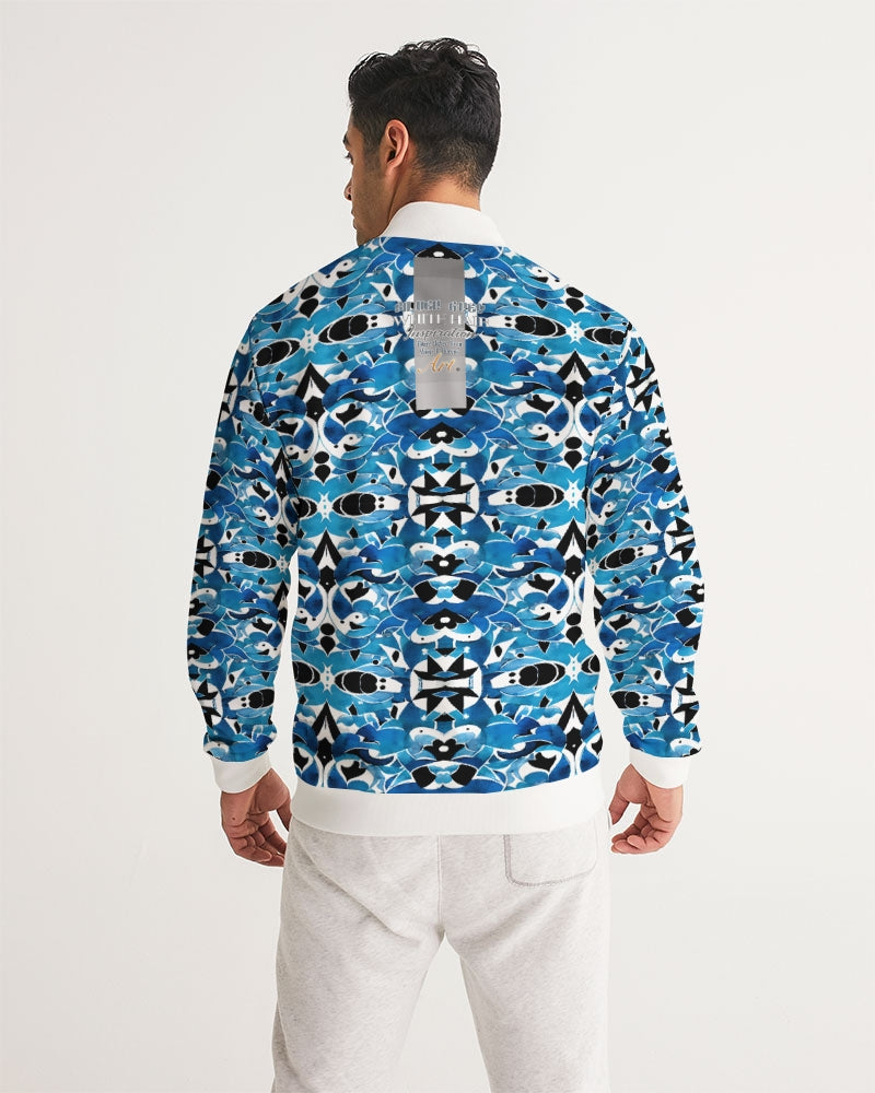 Blue Abstract pattern design Men's Track Jacket