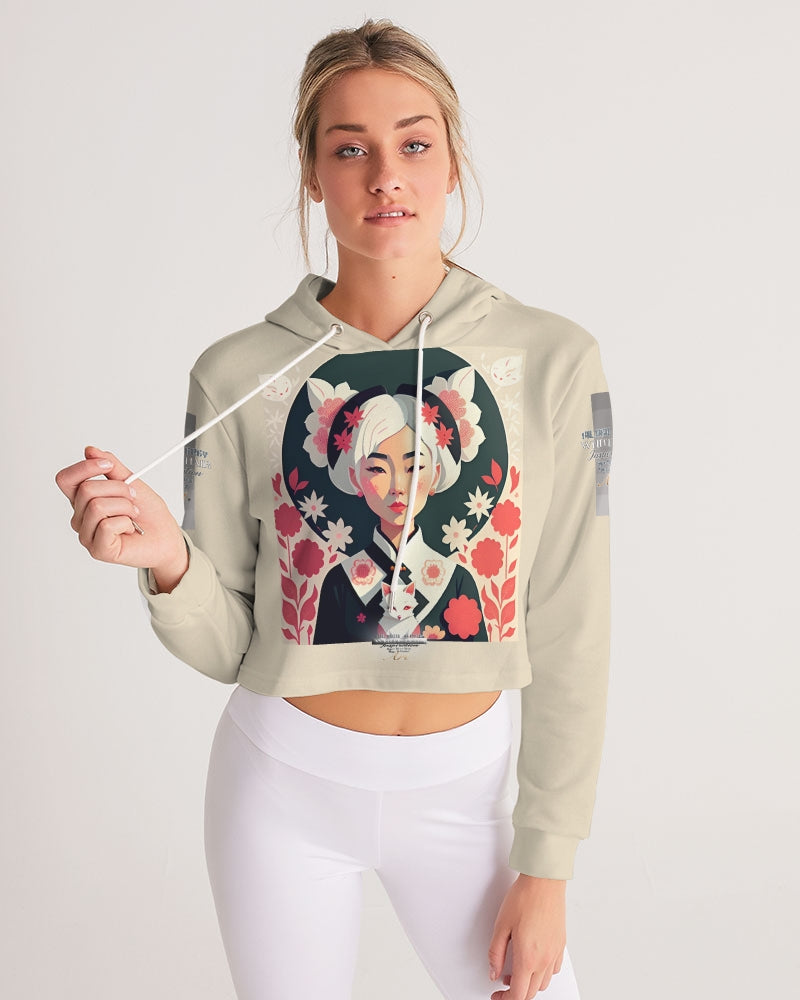 Asian silverfox Women's Cropped Hoodie