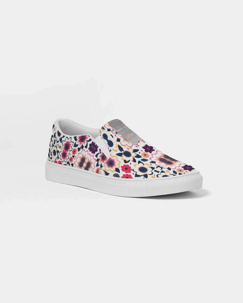 Abstract flower pattern Women's Slip-On Canvas Shoe