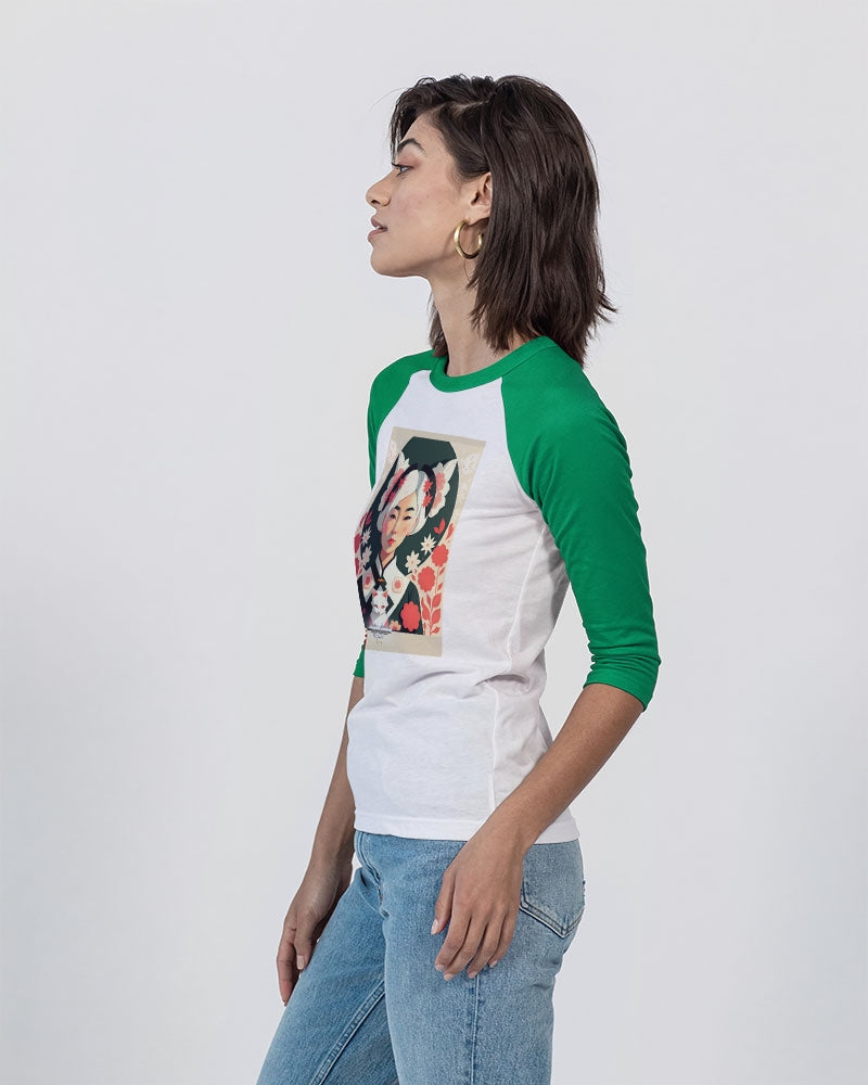 Asian silverfox Unisex Three-Quarter Sleeve Baseball Tee | Bella + Canvas