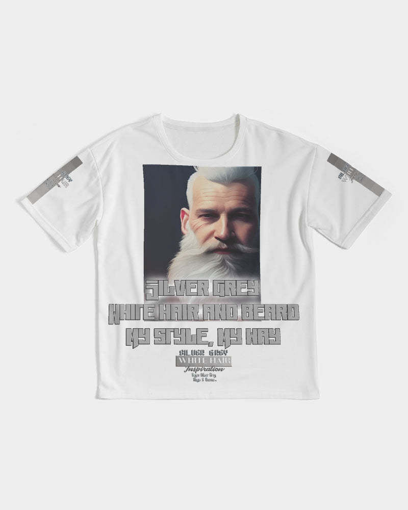 Silver Grey white hair and beard, my style my way Men's Premium Heavyweight Tee