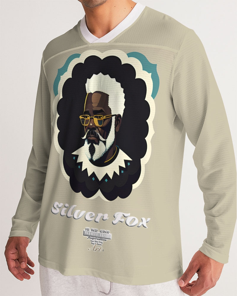 Black gentleman Silverfox Men's Long Sleeve Sports Jersey