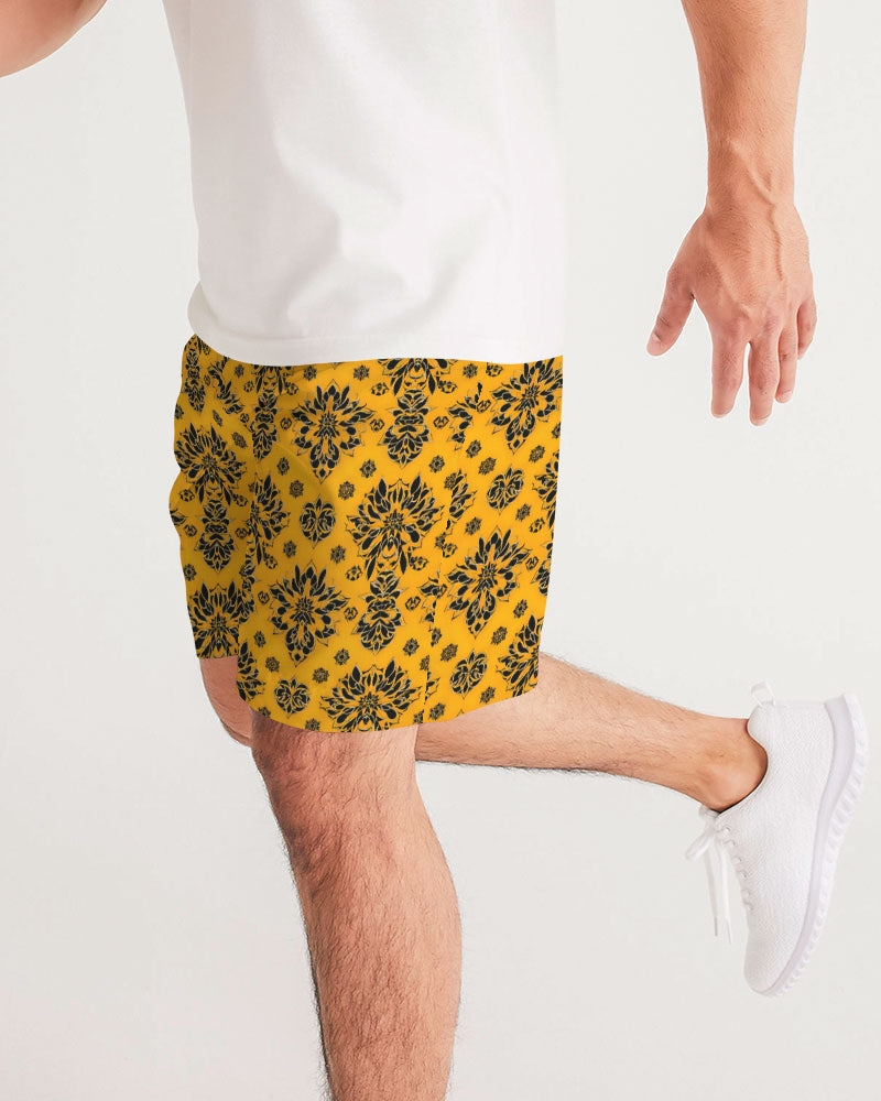 Orange and black royal design Men's Jogger Shorts