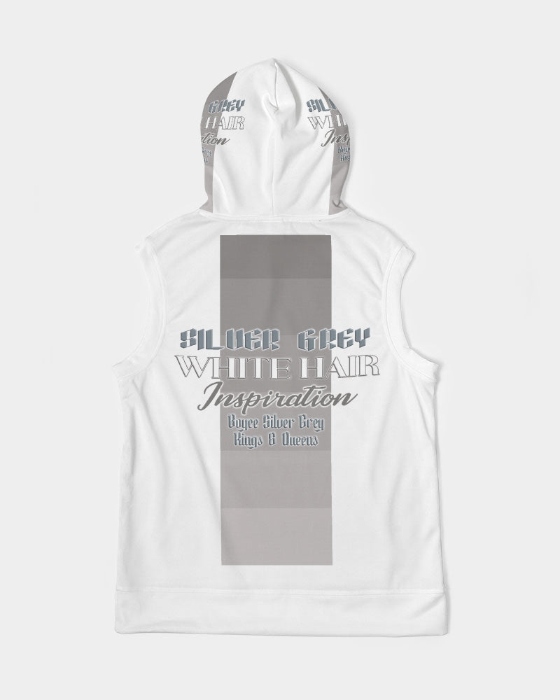 Silver Grey white hair and beard, my style my way Men's Premium Heavyweight Sleeveless Hoodie