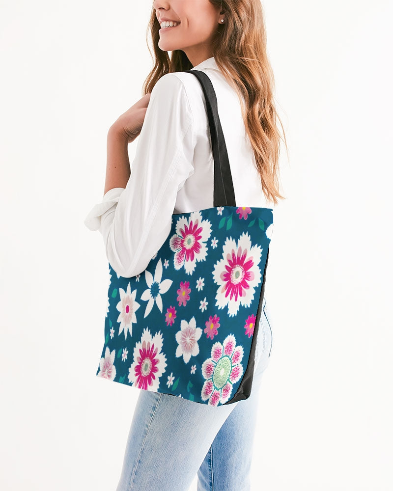 Beautiful floral pattern Canvas Zip Tote