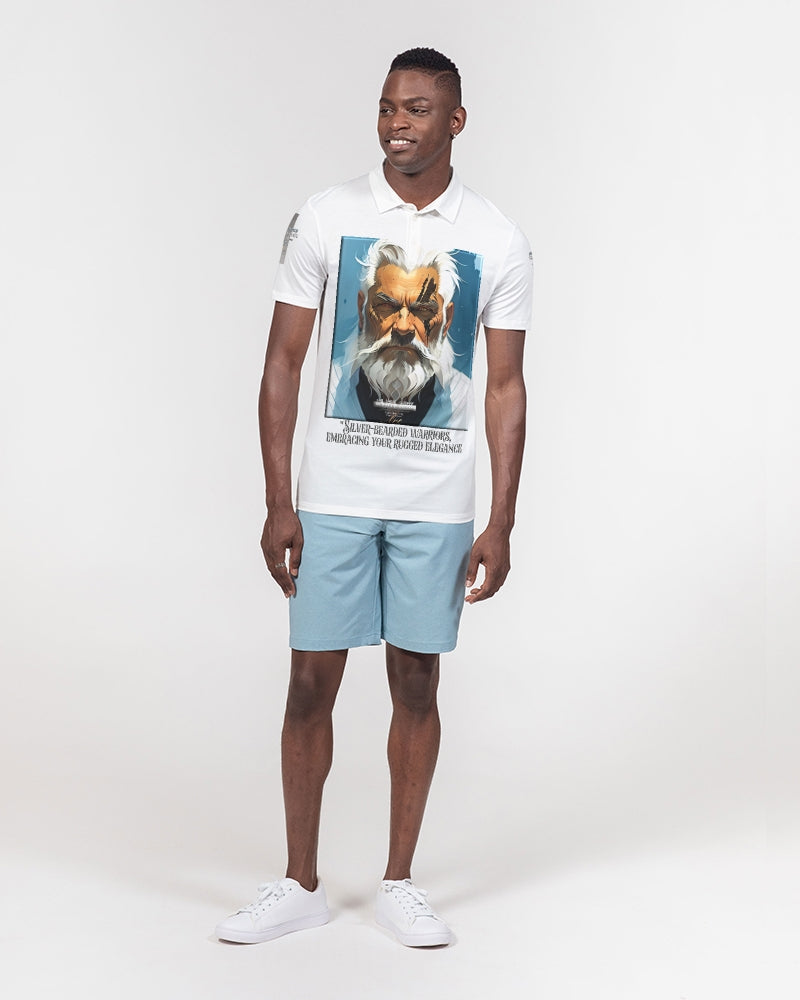 Silver bearded warrior Men's Slim Fit Short Sleeve Polo