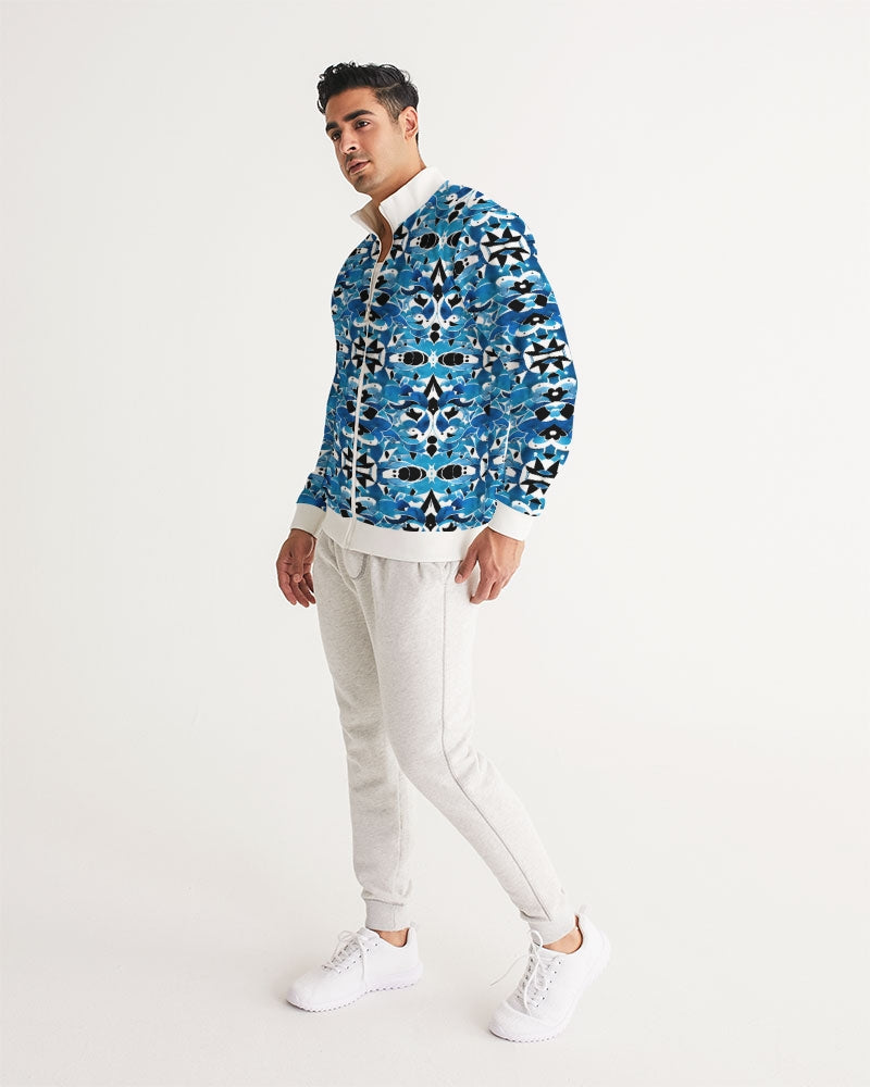 Blue Abstract pattern design Men's Track Jacket