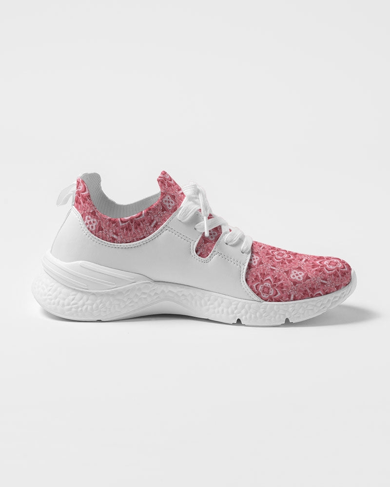 Silver grey white hair inspiration pink abstract Women's Two-Tone Sneaker