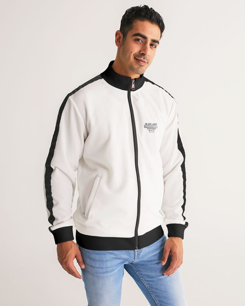 Silver Grey white hair and beard, my style my way Men's Stripe-Sleeve Track Jacket