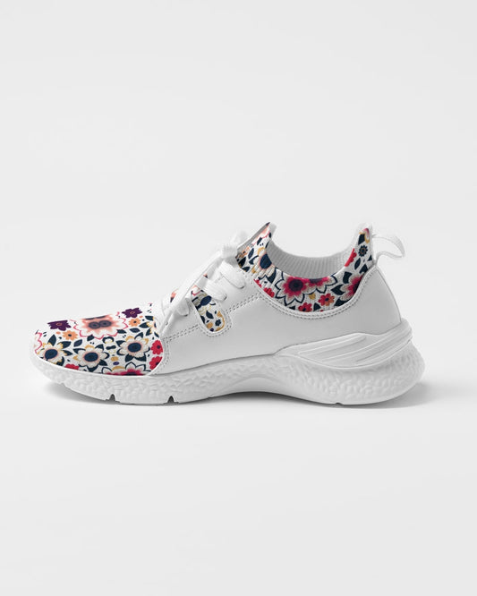 Abstract flower pattern Women's Two-Tone Sneaker