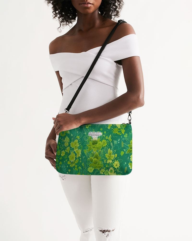 Lush green flower pattern design with logo Daily Zip Pouch