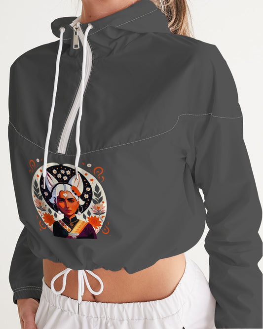 Indian Silver fox Women's Cropped Windbreaker