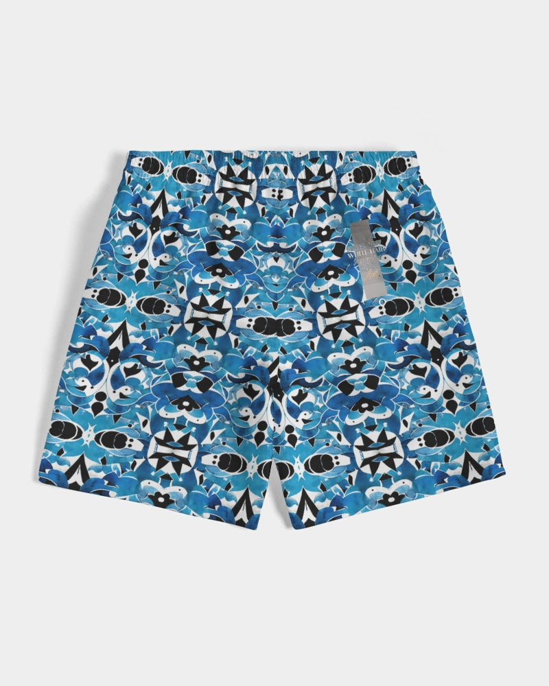 Blue Abstract pattern design Men's Swim Trunk