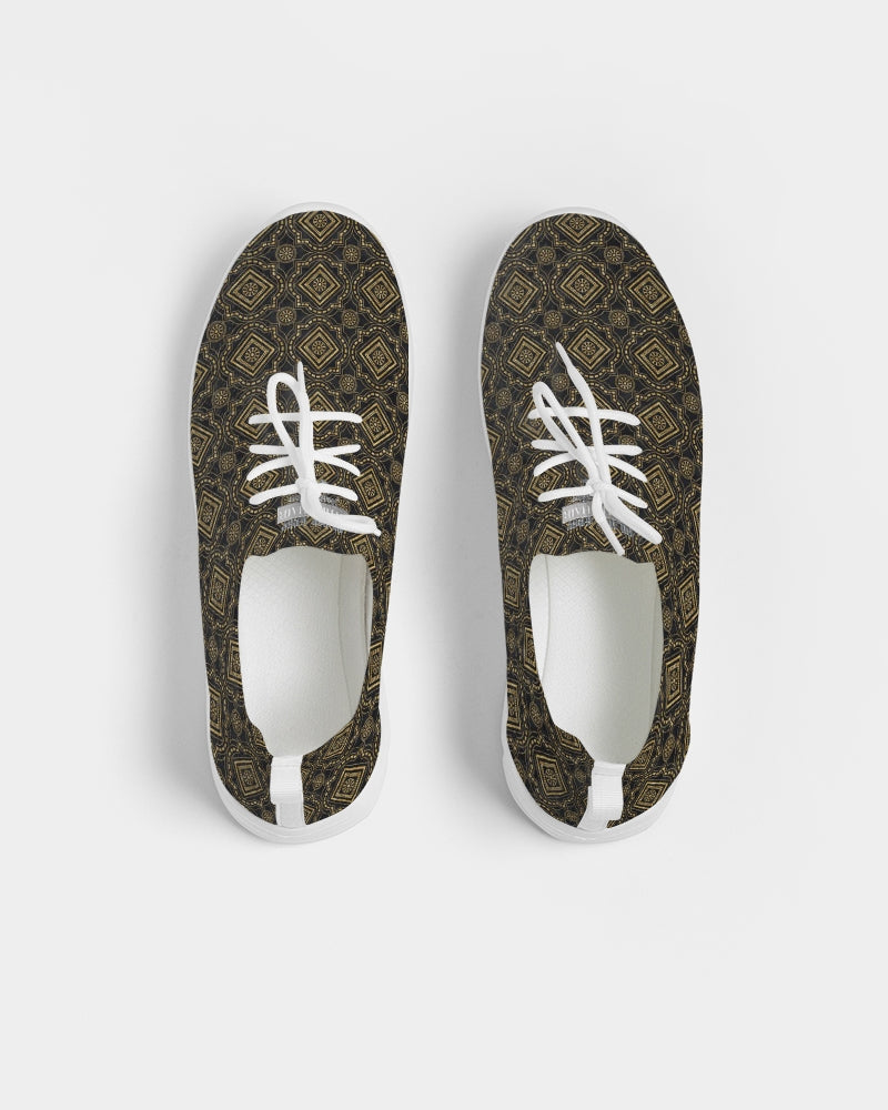 Brown Diamond pattern Men's Lace Up Flyknit Shoe