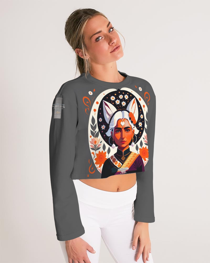 Indian Silver fox Women's Cropped Sweatshirt