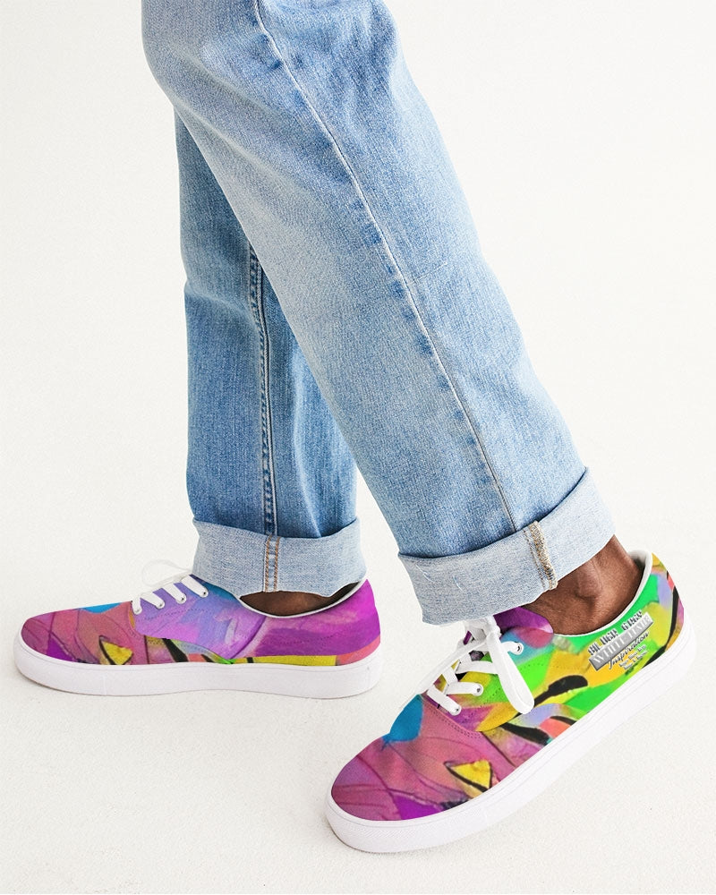 Abstract pattern for shoes Men's Lace Up Canvas Shoe