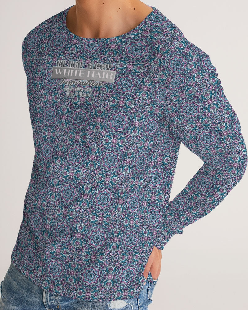 Beautiful mosaic blue pattern Men's Long Sleeve Tee