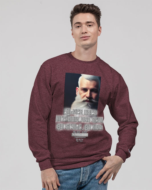 Silver Grey white hair and beard, my style my way Unisex Sweatshirt | Champion