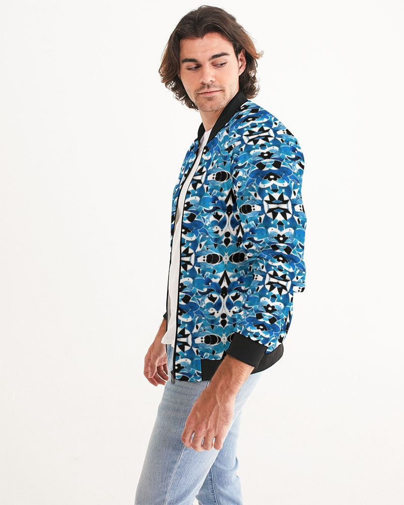 Blue Abstract pattern design Men's Bomber Jacket