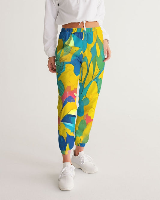 Beautiful yellow and blue hint of red pattern Women's Track Pants