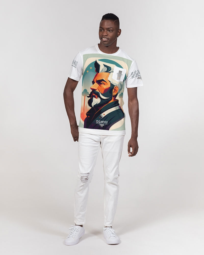 New silver grey Man style Men's All-Over Print Pocket Tee