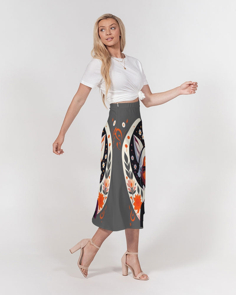 Indian Silver fox Women's A-Line Midi Skirt