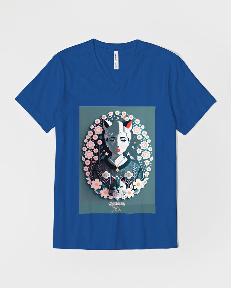 Silverfox flower Unisex Jersey V-Neck Tee | Bella + Canvas