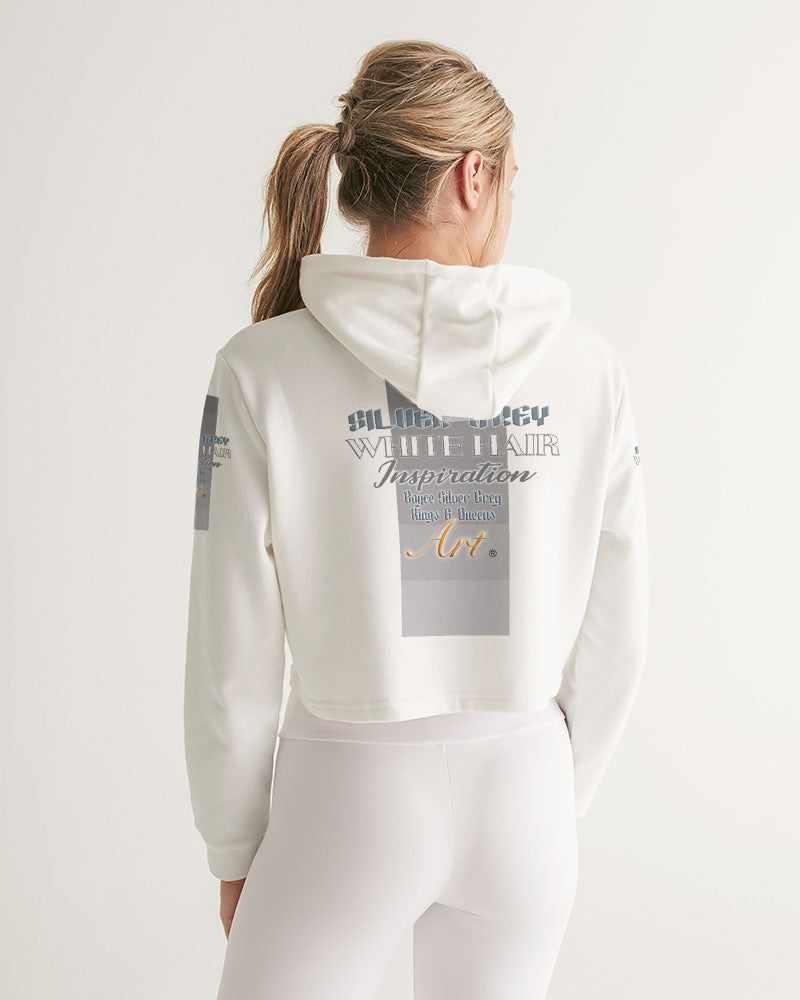 Beautiful white woman my time to shine Women's All-Over Print Cropped Hoodie