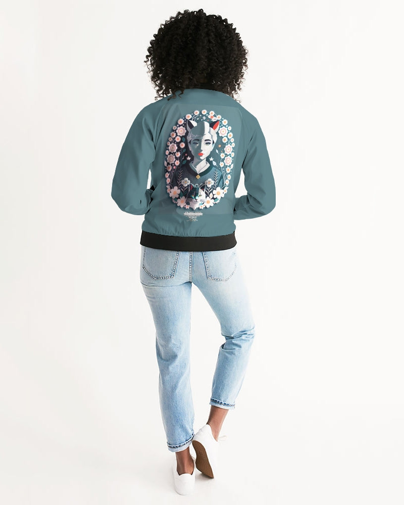 Silverfox flower Women's Bomber Jacket