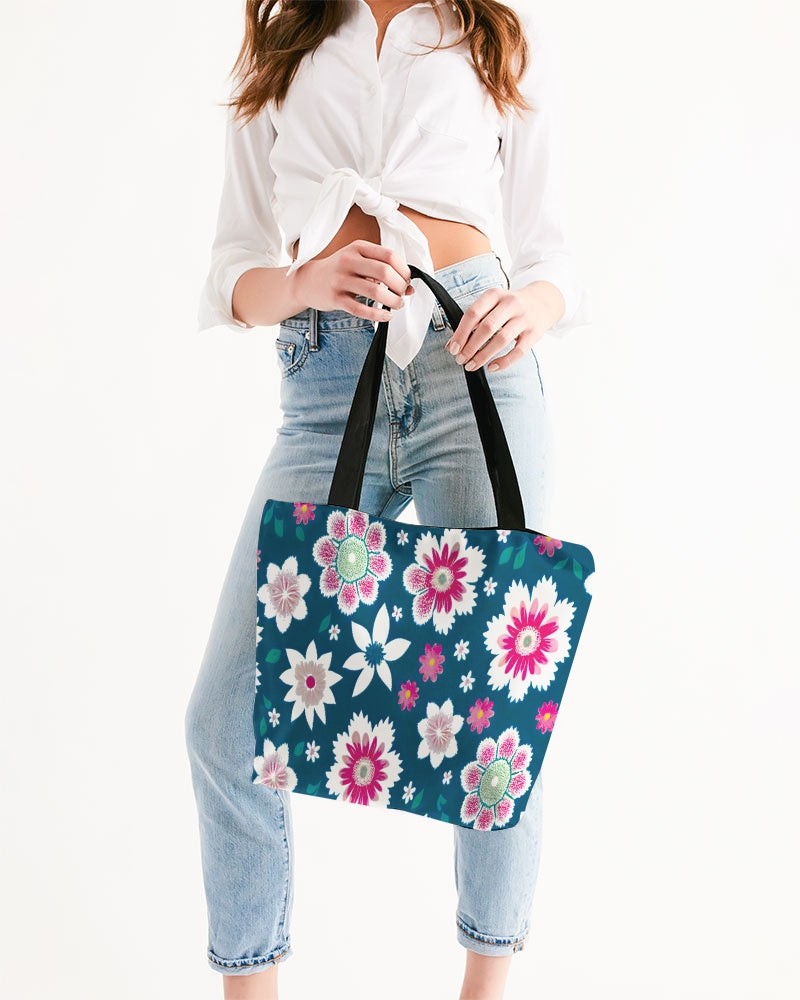 Beautiful floral pattern Canvas Zip Tote