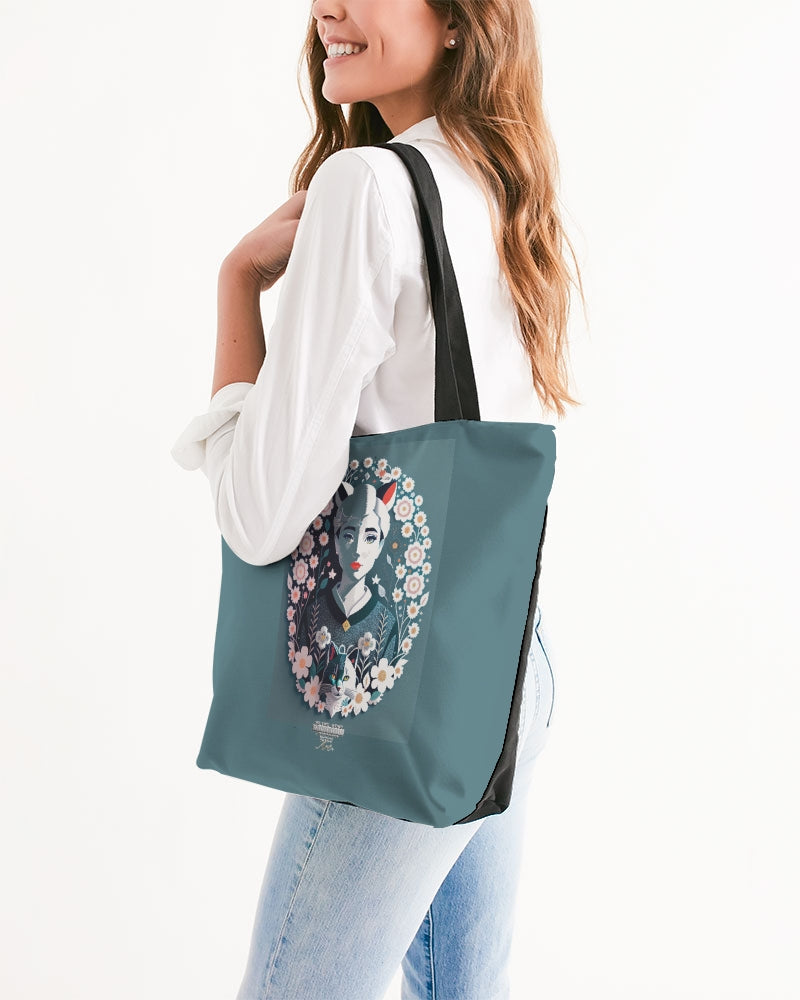 Silverfox flower Canvas Zip Tote