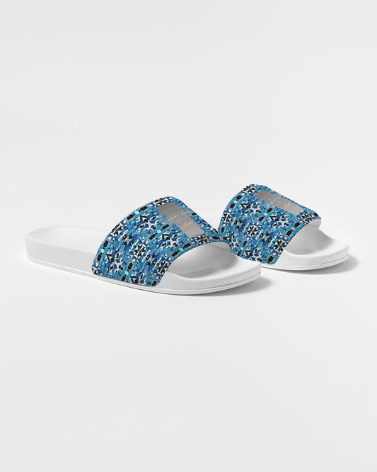 Blue Abstract pattern design Men's Slide Sandal