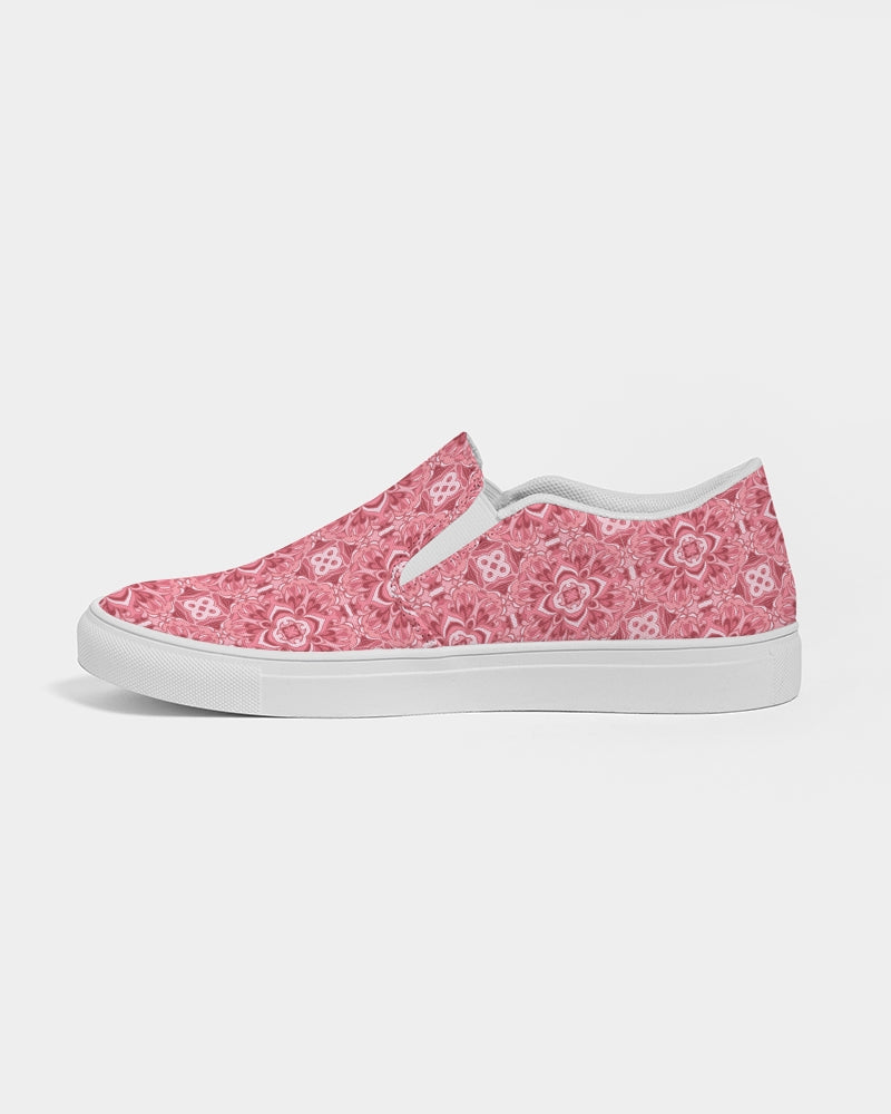 Silver grey white hair inspiration pink abstract Women's Slip-On Canvas Shoe