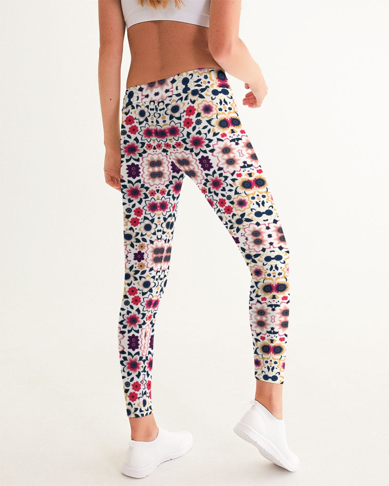 Abstract flower pattern Women's All-Over Print Yoga Pants