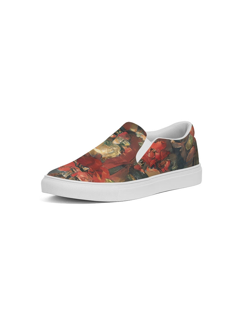 Abstract Rose design Women's Slip-On Canvas Shoe