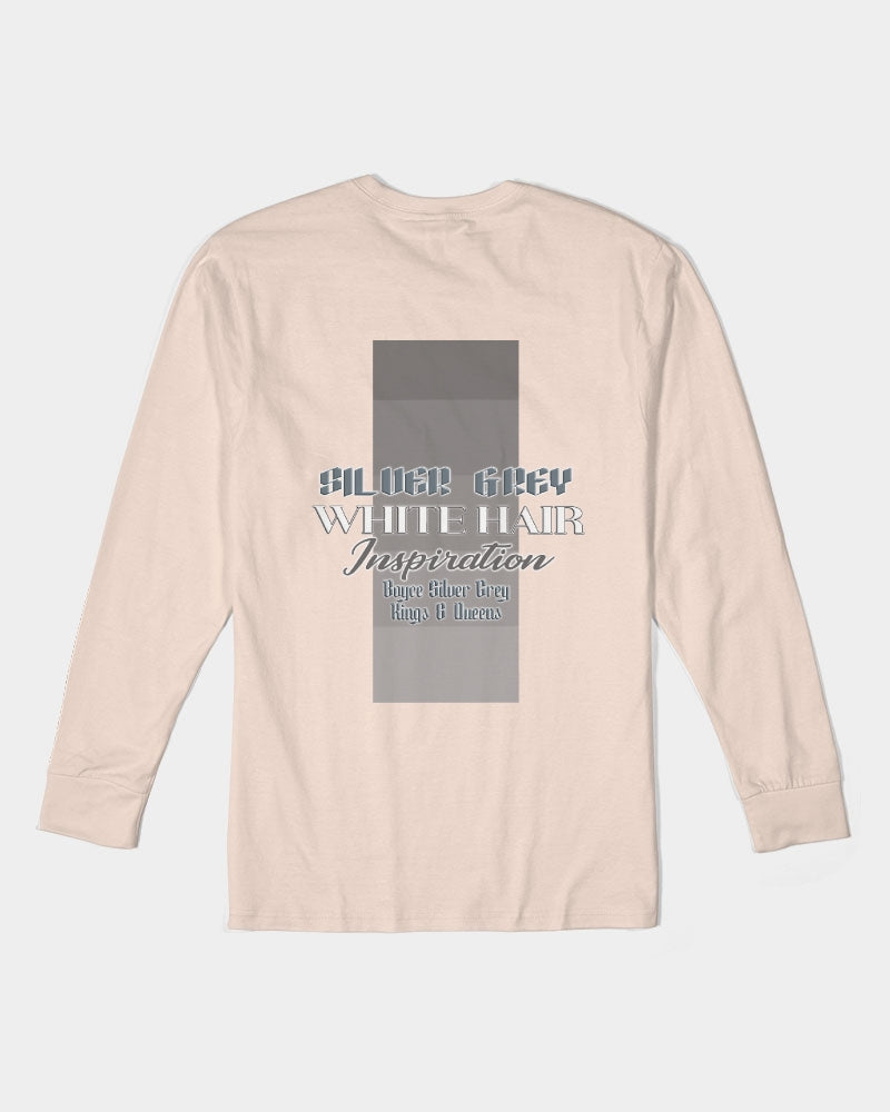 Promoting black women with silver grey hair Unisex Long Sleeve Tee | Lane Seven