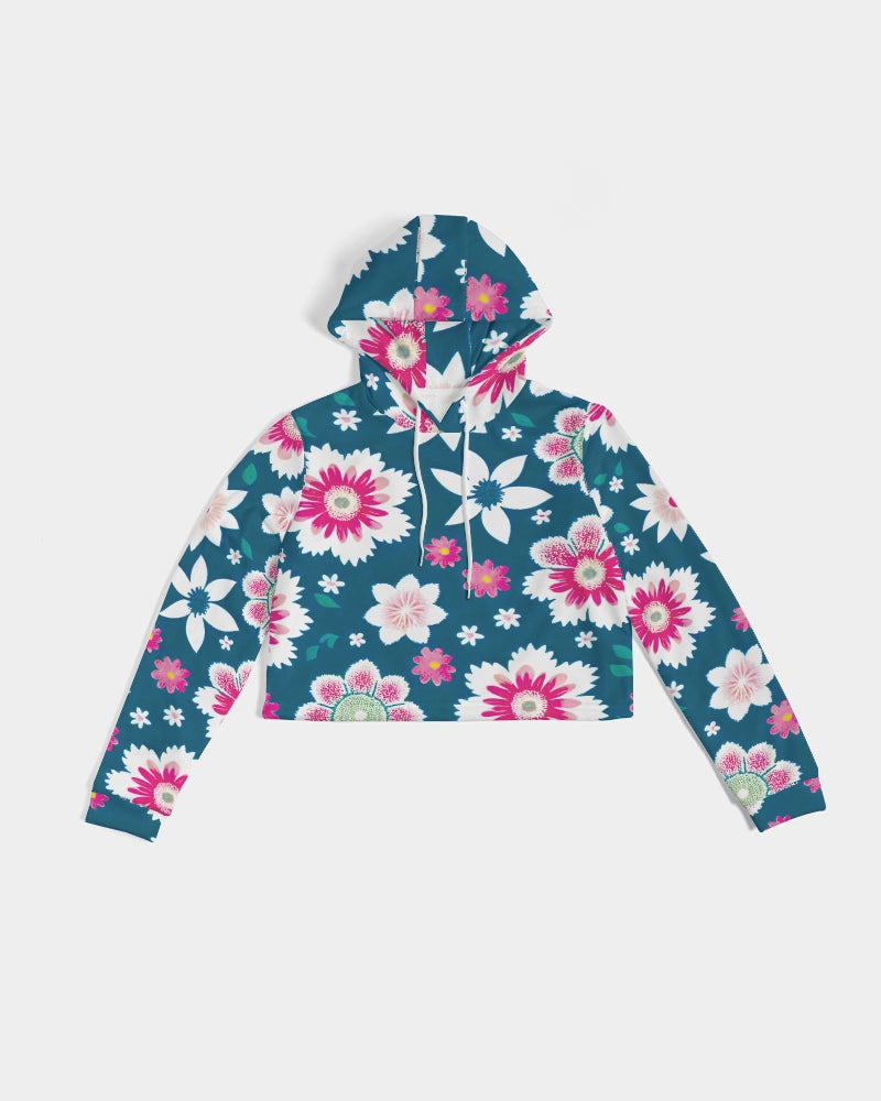 Beautiful floral pattern Women's All-Over Print Cropped Hoodie