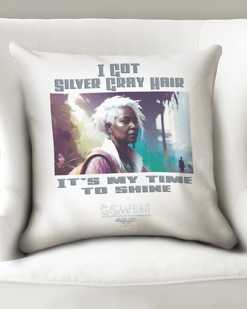 Black sister time to shine Throw Pillow Case 20"x20"