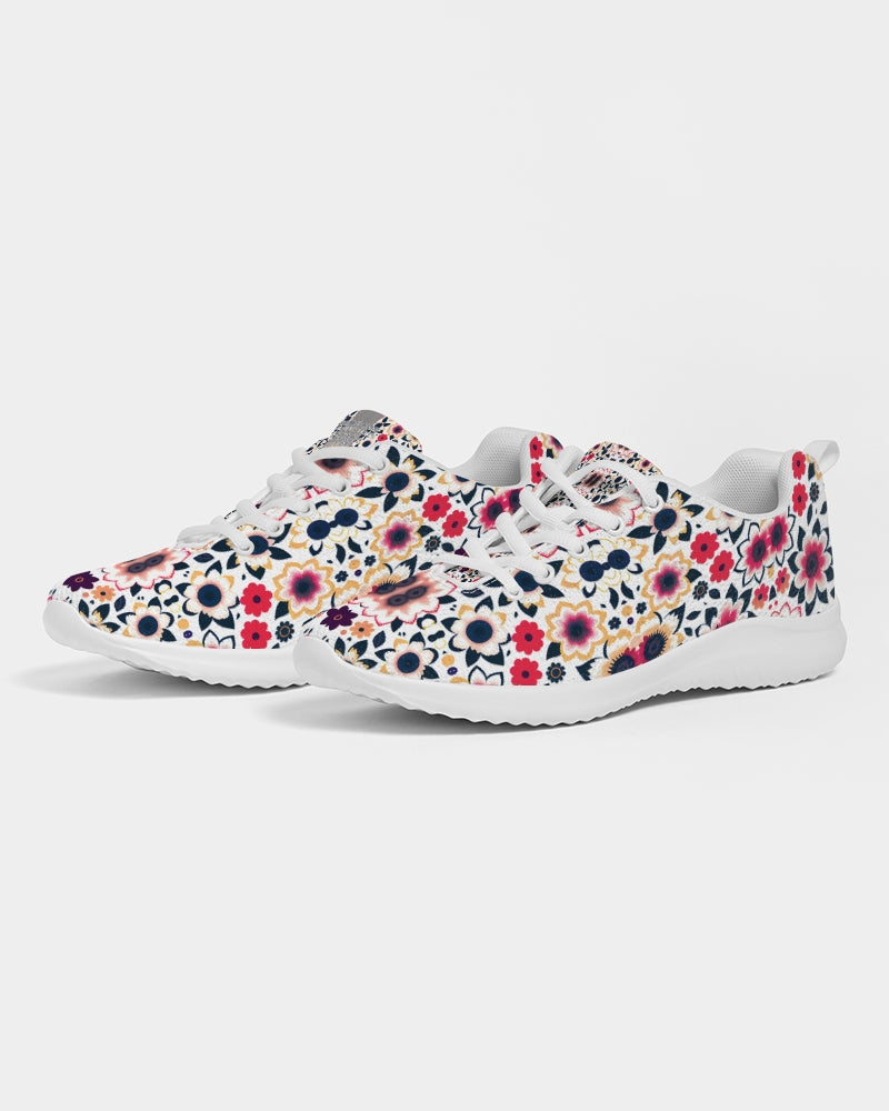 Abstract flower pattern Women's Athletic Shoe