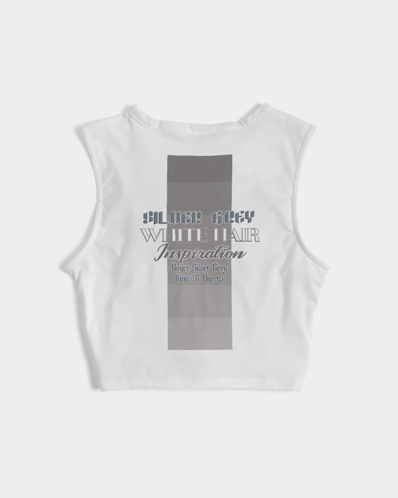 Promoting Indian women with silver grey hair Women's Twist-Front Tank