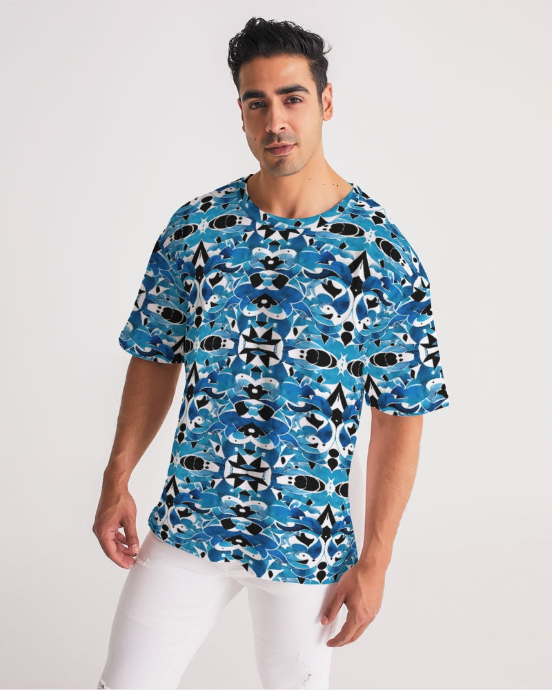 Blue Abstract pattern design Men's Premium Heavyweight Tee