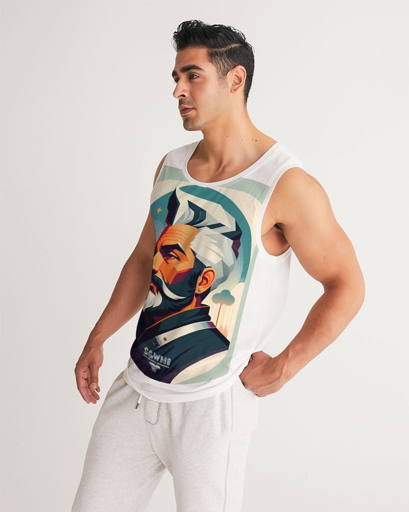 New silver grey Man style Men's All-Over Print Sport Tank