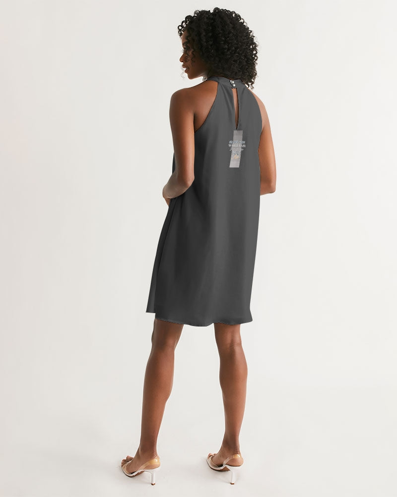 Nubian girl silver fox Women's Halter Dress