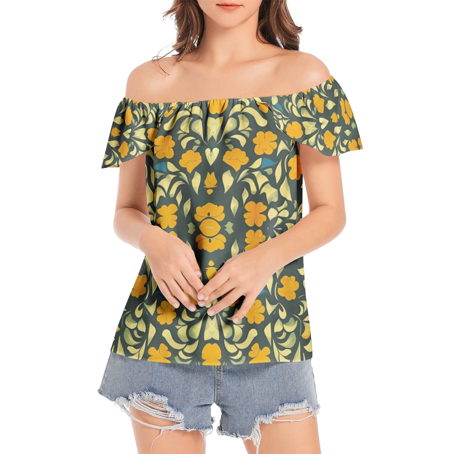 Silver grey white hair inspiration Off The Shoulder Top