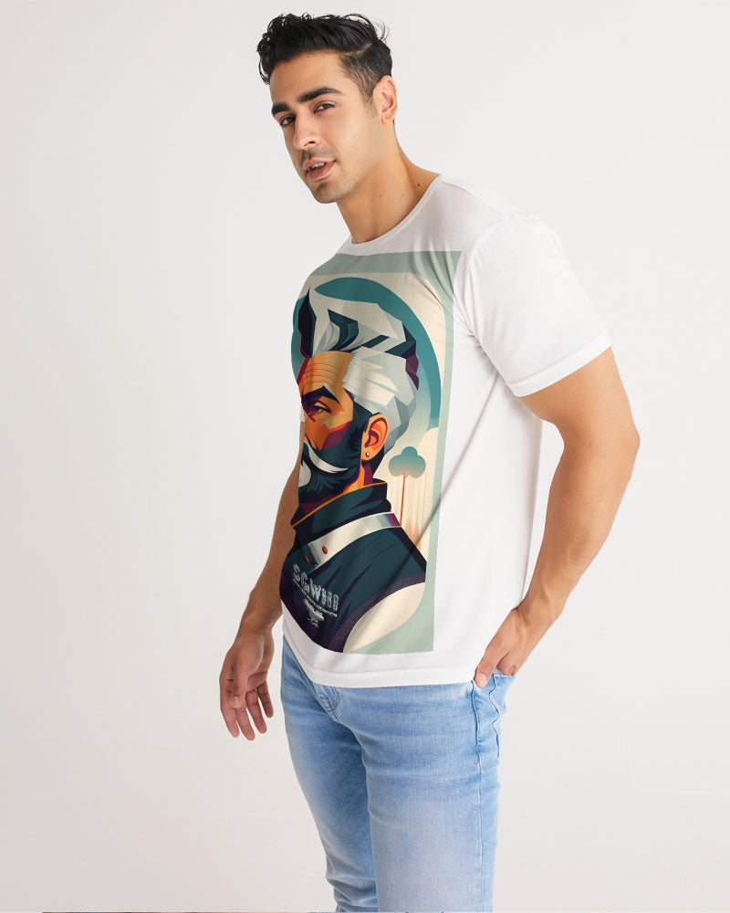 Silver grey white man Men's All-Over Print Tee