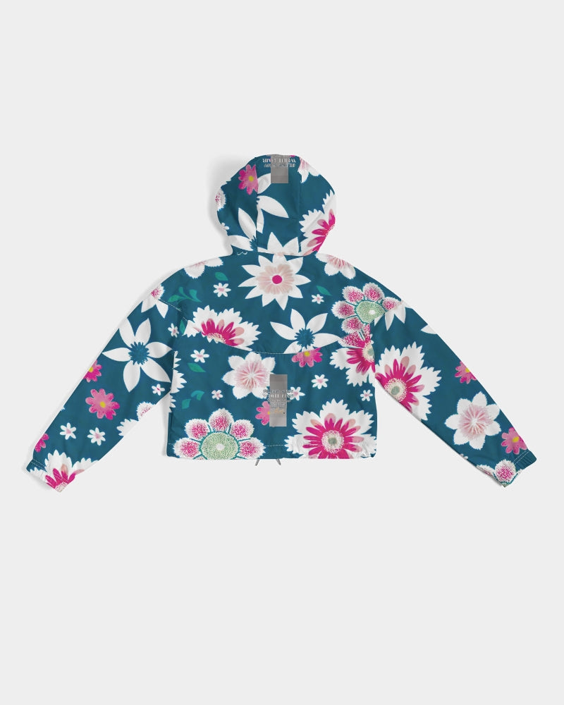 Beautiful floral pattern Women's All-Over Print Cropped Windbreaker