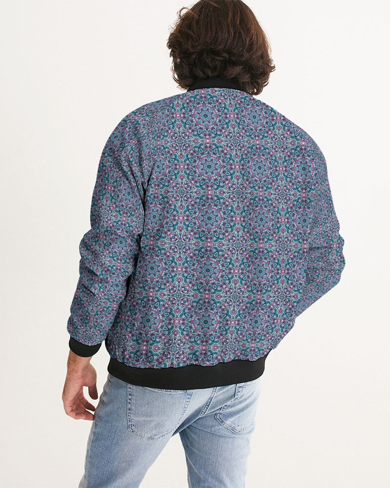 Blue Mosaic pattern design Men's Bomber Jacket