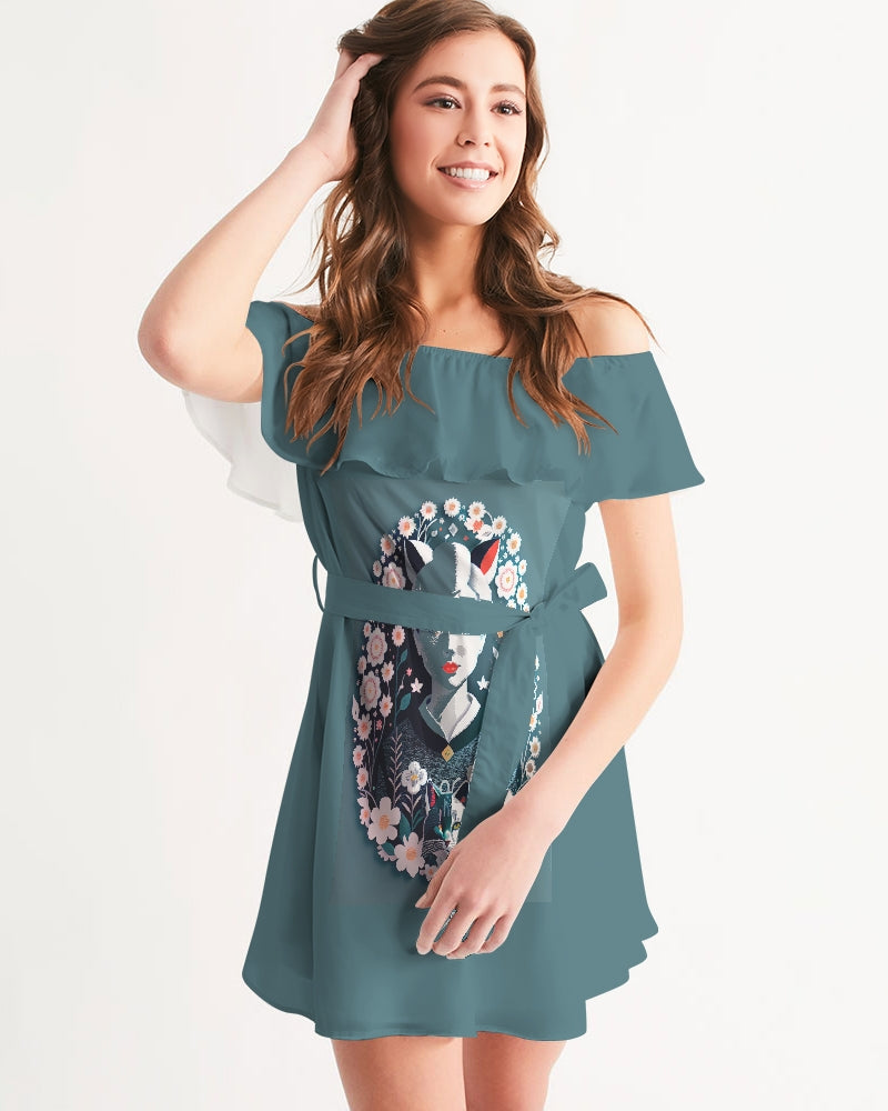 Silverfox flower Women's Off-Shoulder Dress