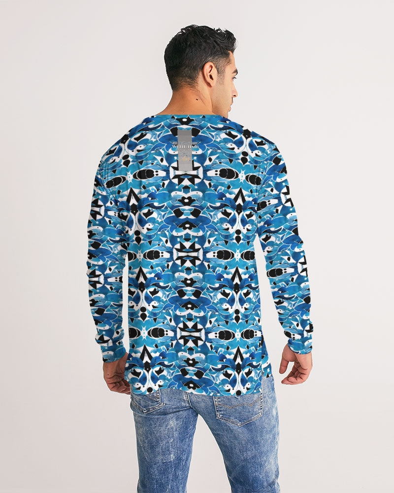 Blue Abstract pattern design Men's Long Sleeve Tee