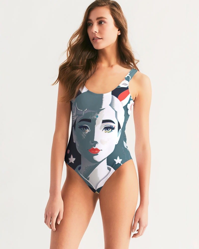 Silverfox flower Women's One-Piece Swimsuit